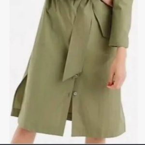 J. Crew Tie Waist Cotton Shirt Dress Size Large